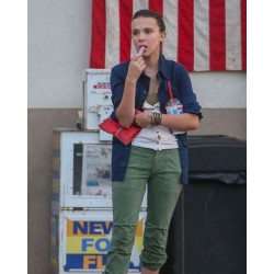 Millie Bobby Brown Godzilla vs Kong Blue Cotton Jacket